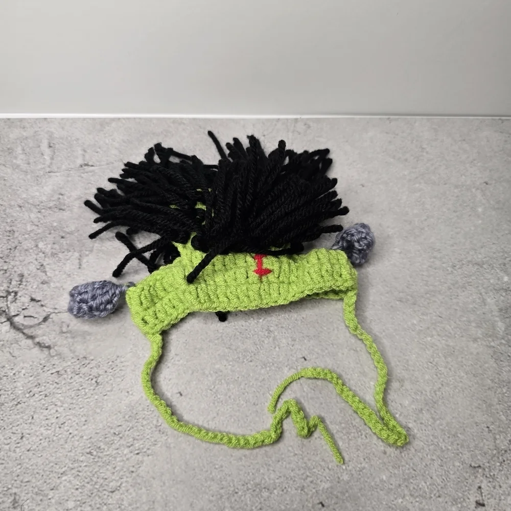 Labubu Green and Black Knit Hat